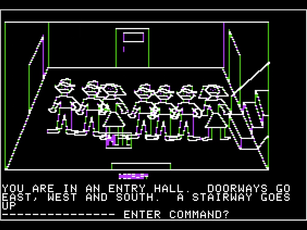 Gameplay of Mystery House for Apple II